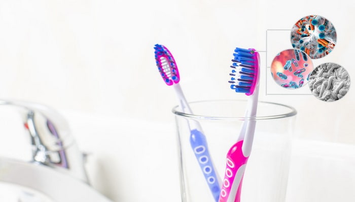 The dirty toothbrush is hazardous to health